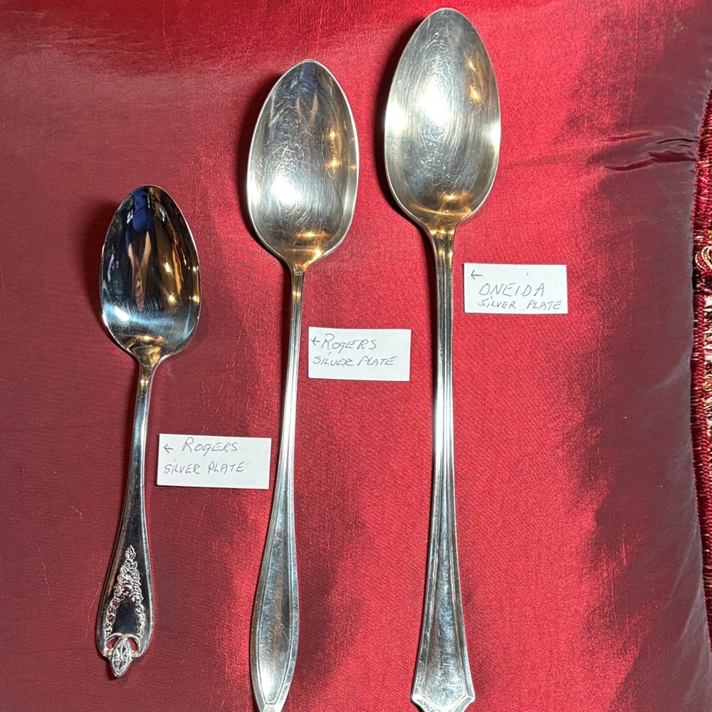 Silver plate serving spoons